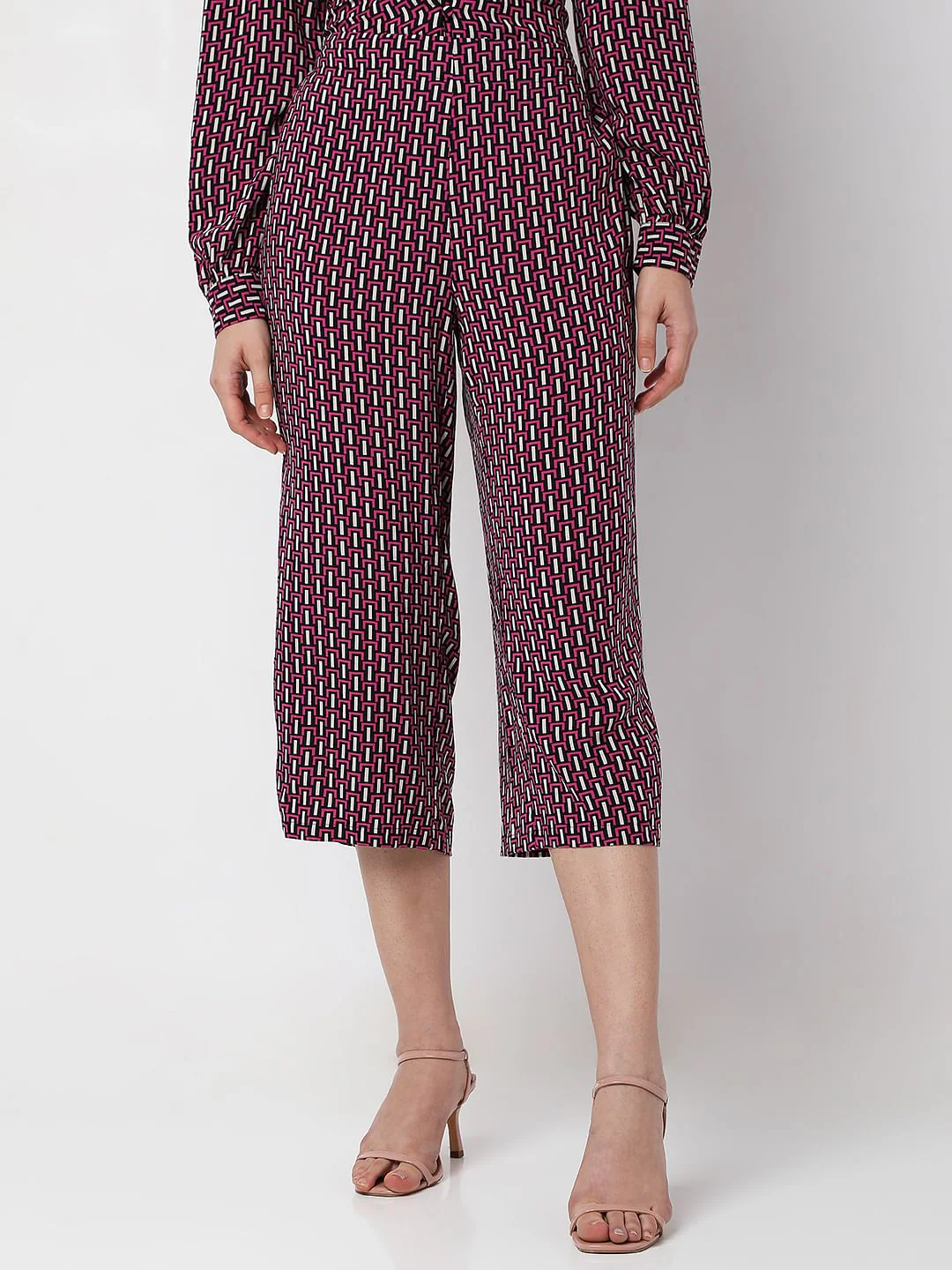Pink High Rise Co-Ord Culottes - Image 2