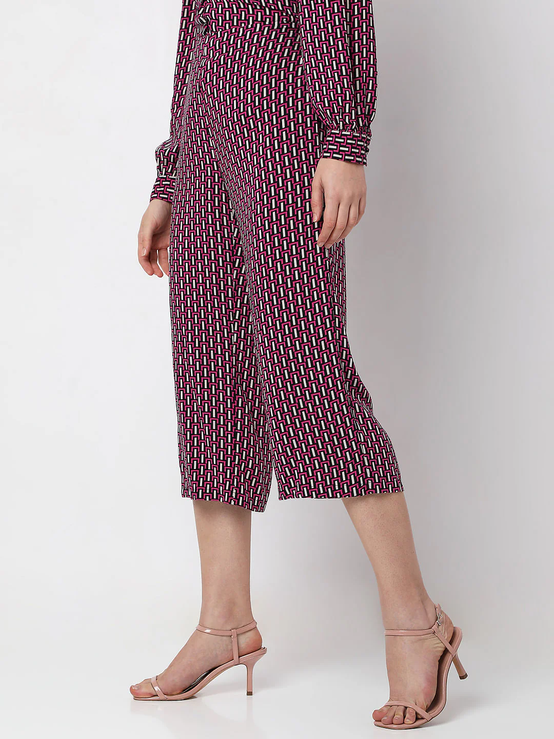 Pink High Rise Co-Ord Culottes - Image 3