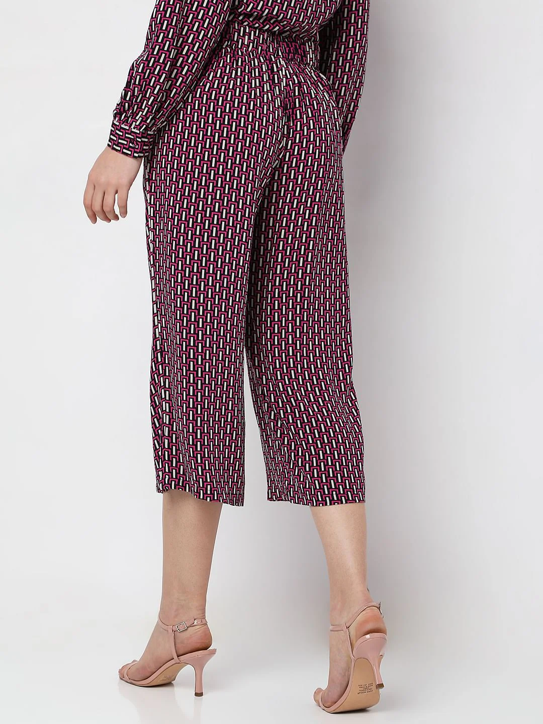 Pink High Rise Co-Ord Culottes - Image 4