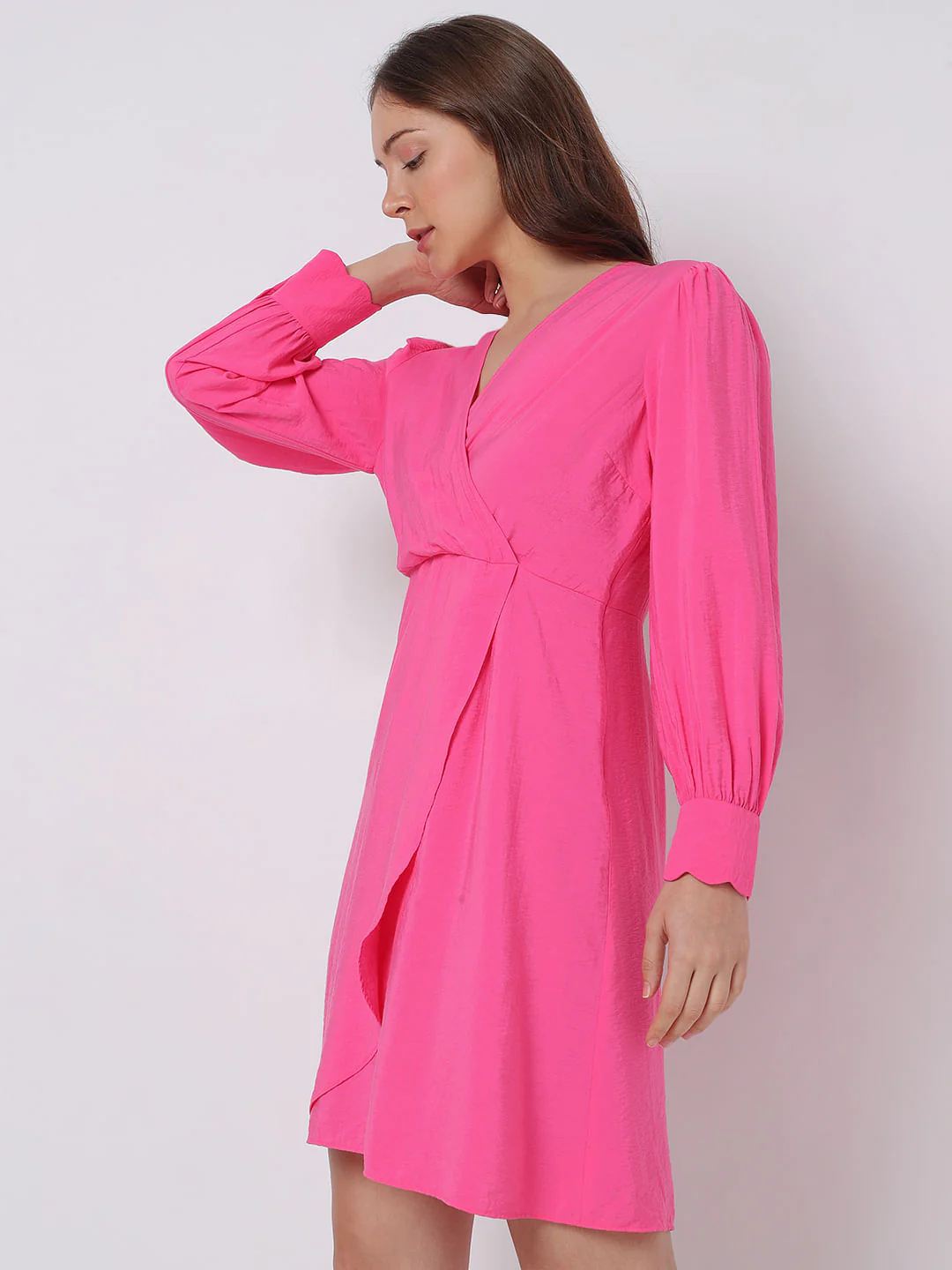 Pink Wrap Dress - Image 3