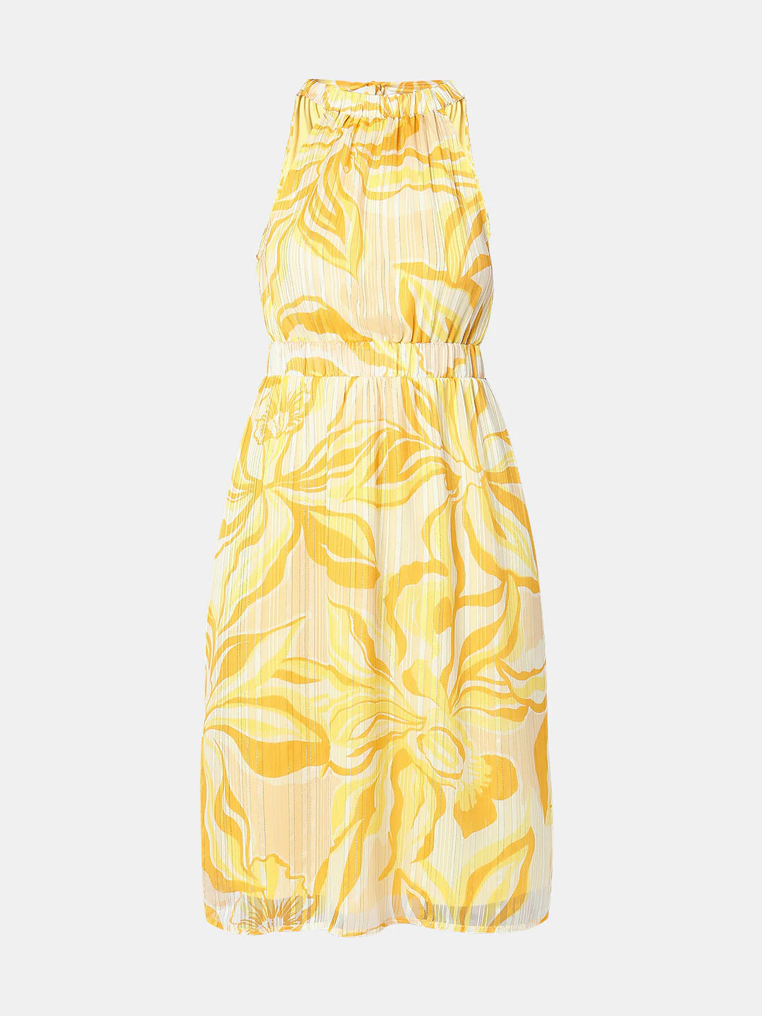 Yellow Floral Midi Dress - Image 6