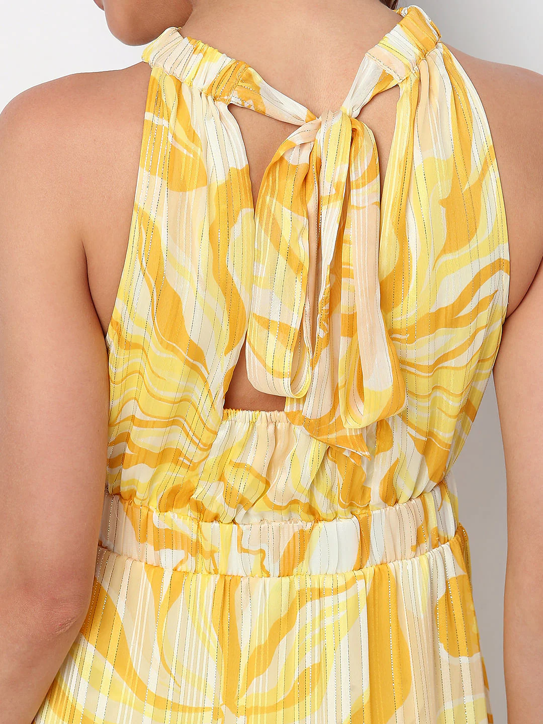 Yellow Floral Midi Dress - Image 7