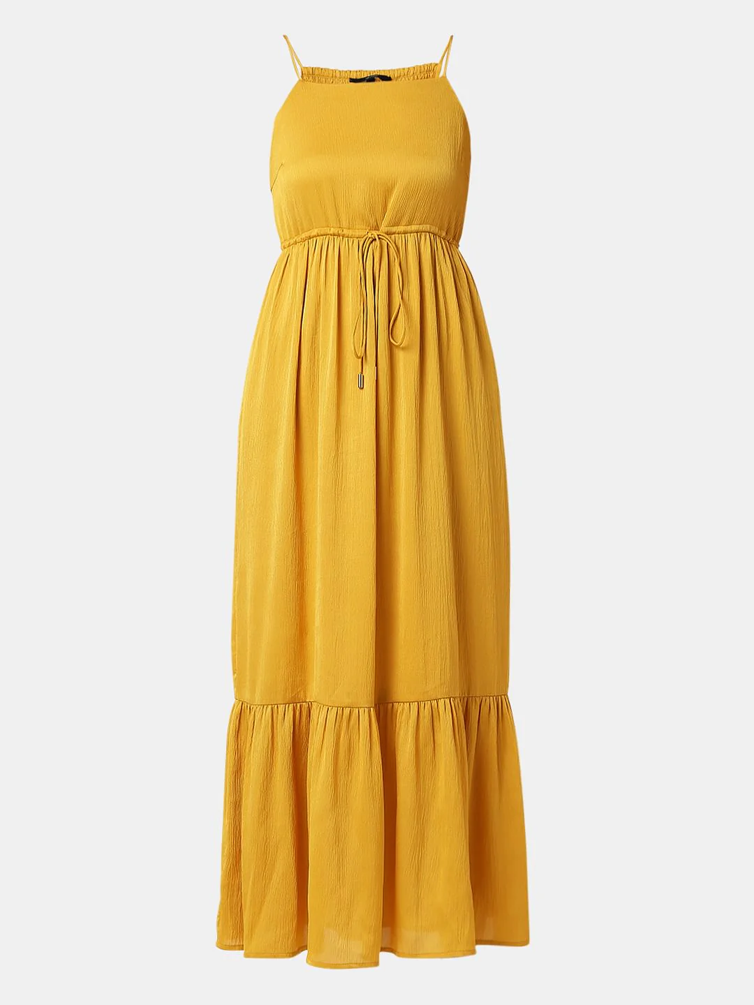 Golden Yellow Strappy Midi Dress - Image 6