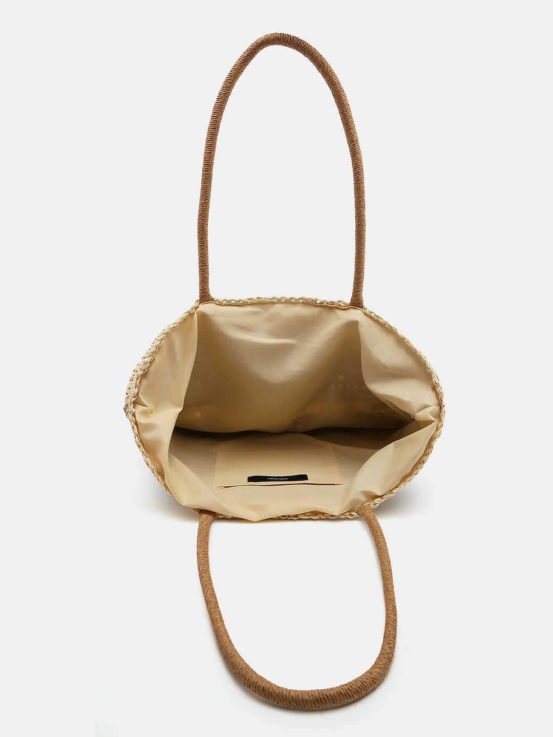 Tan Colourblocked Beach Tote Bag - Image 5