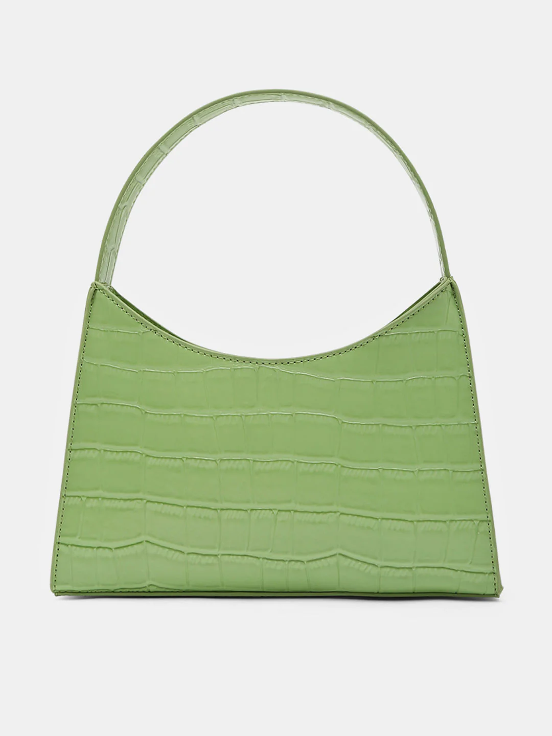 Green Faux Leather Baguette Bag - Image 2