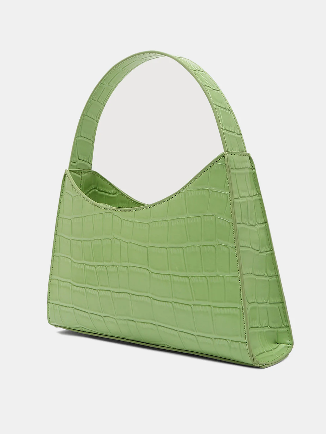 Green Faux Leather Baguette Bag - Image 3
