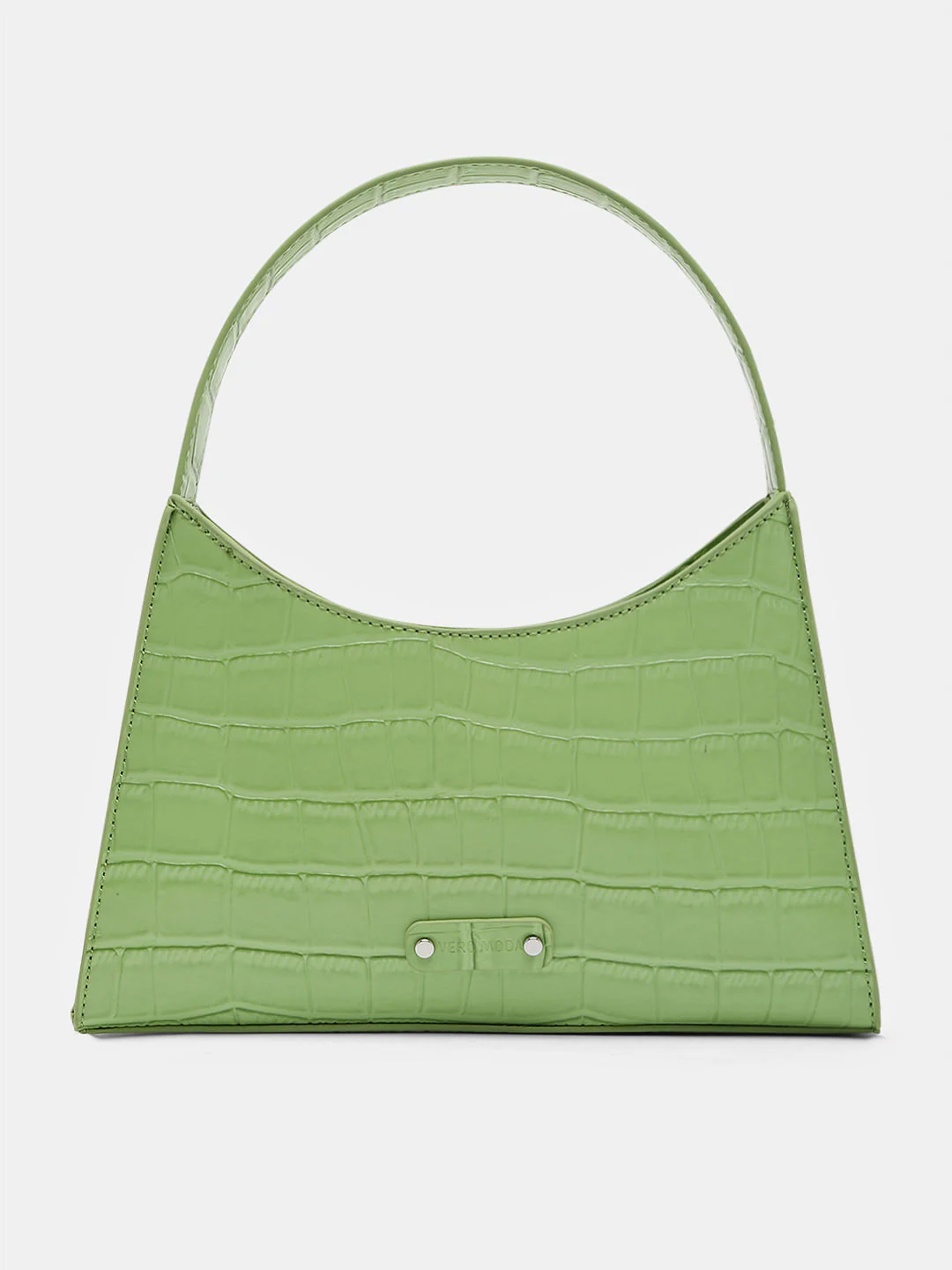 Green Faux Leather Baguette Bag - Image 5