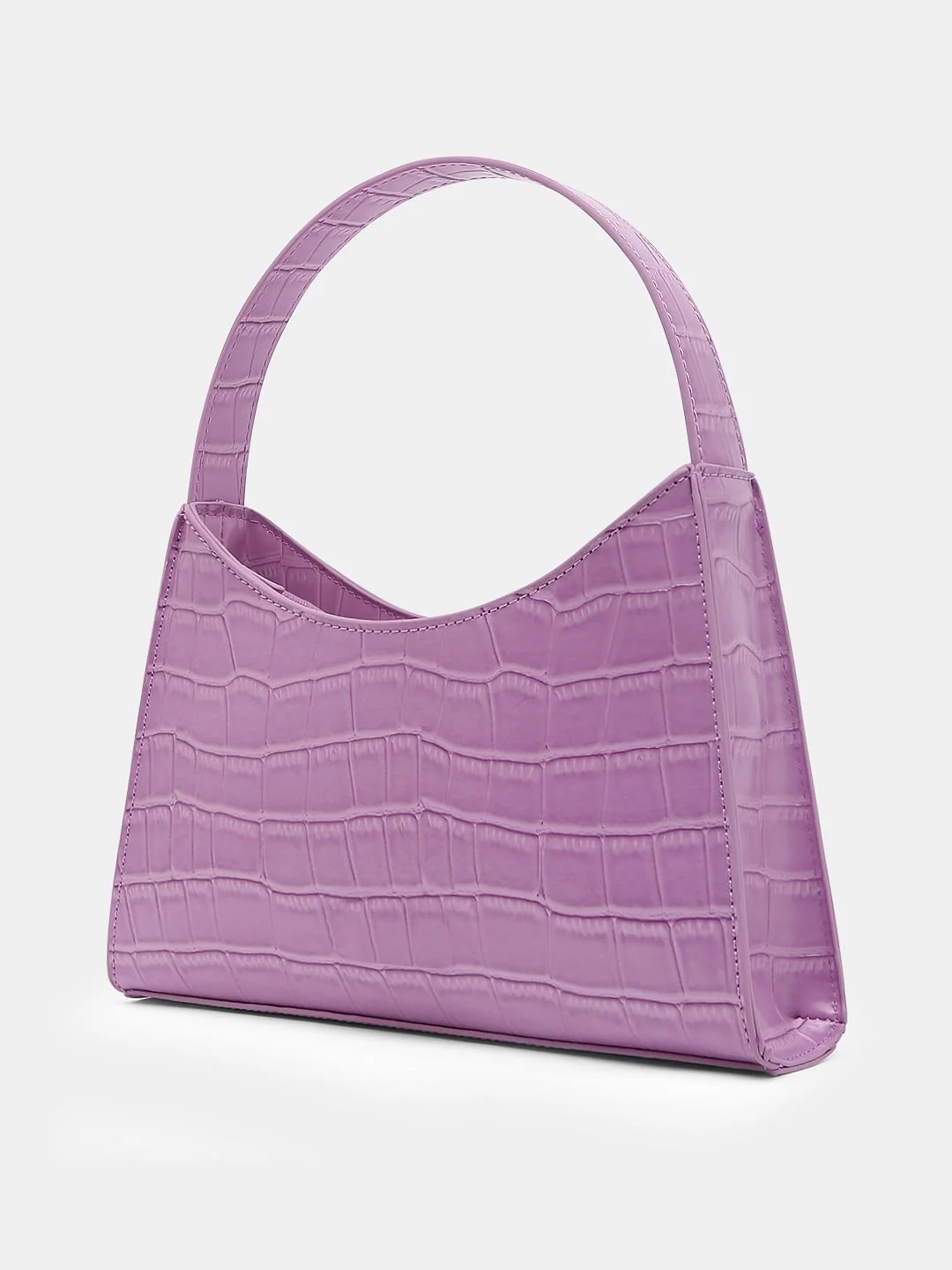 Purple Faux Leather Baguette Bag - Image 3