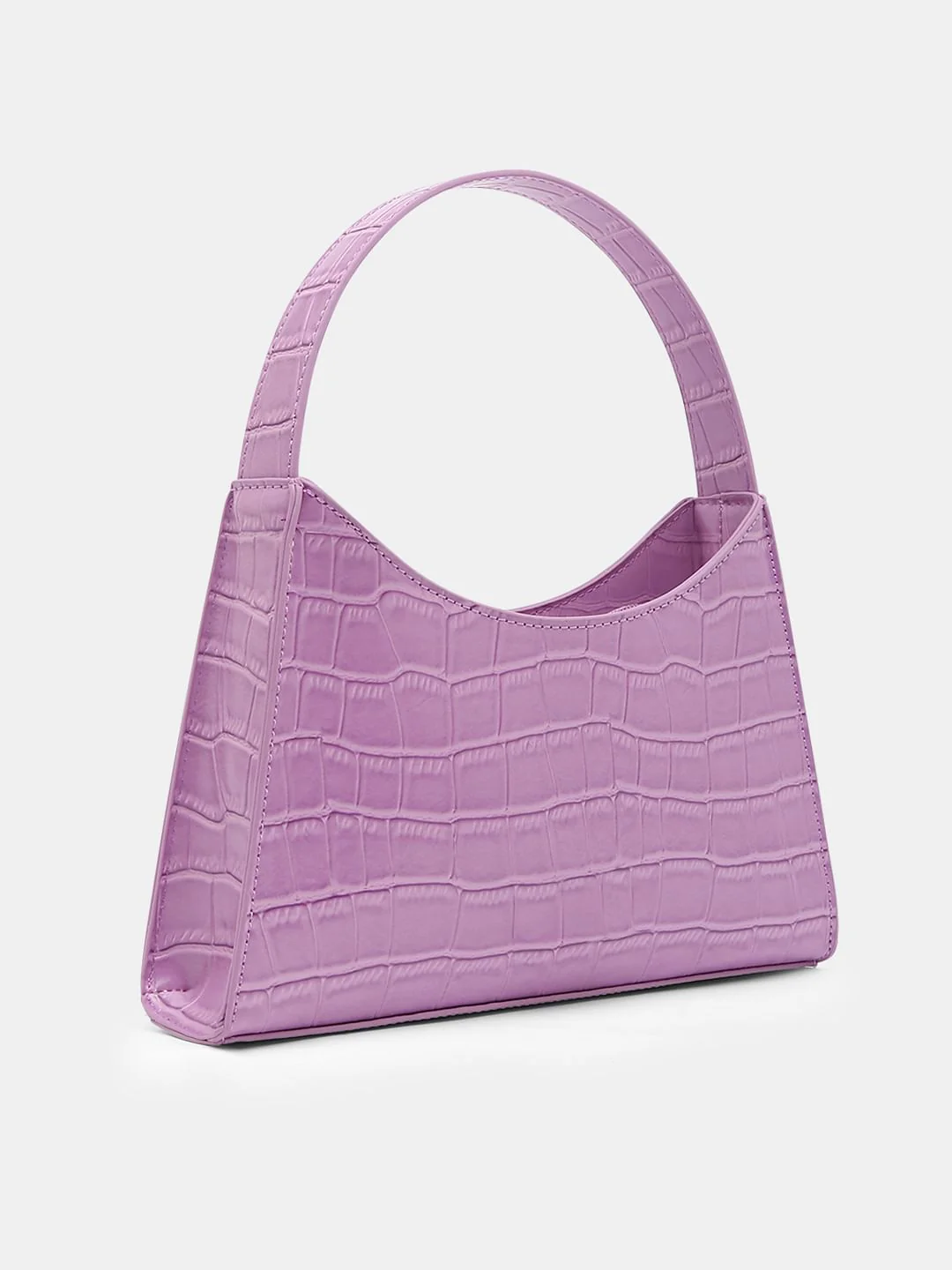Purple Faux Leather Baguette Bag - Image 4