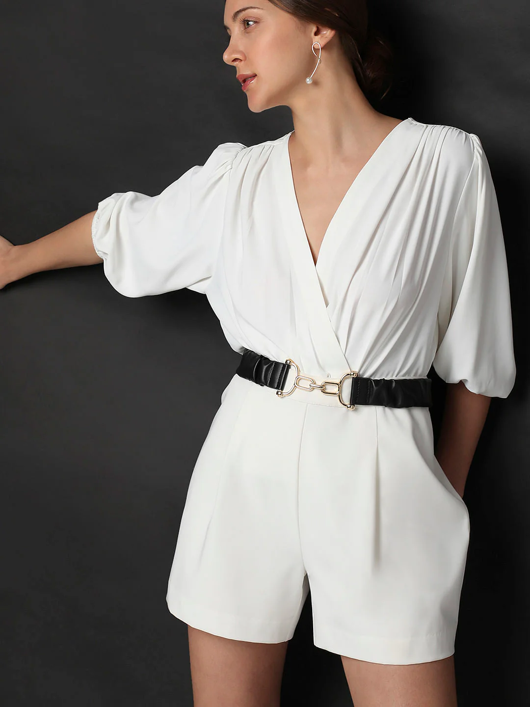 Black Wrinkle Waist Belt