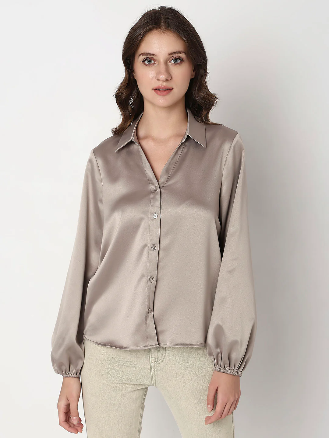 Champagne Satin Shirt - Image 2