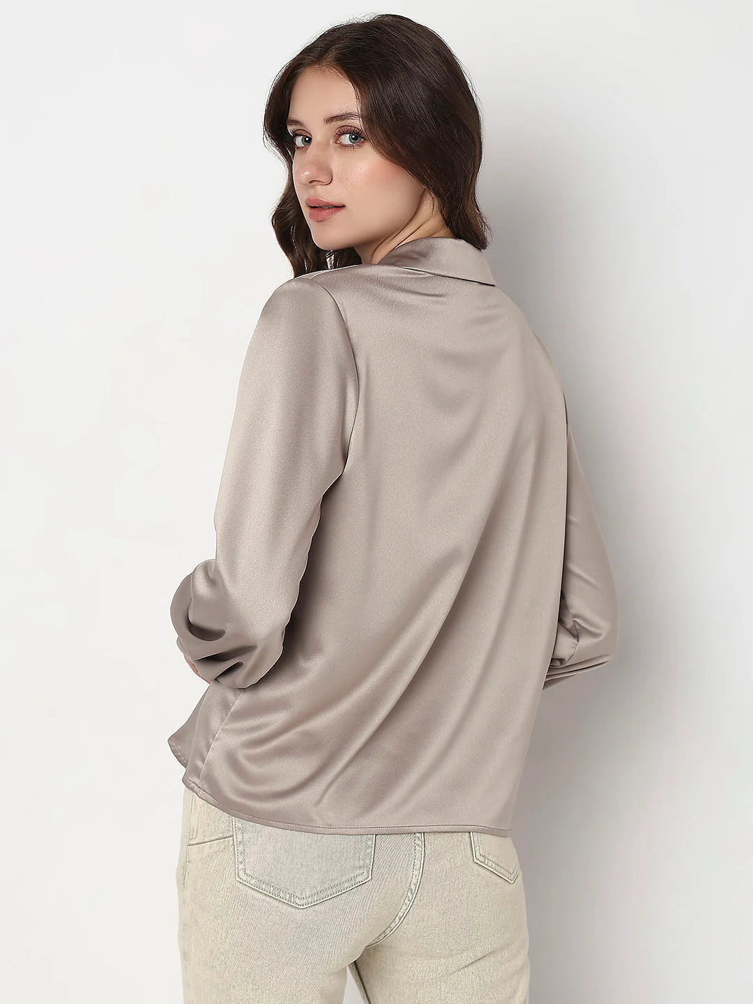 Champagne Satin Shirt - Image 4