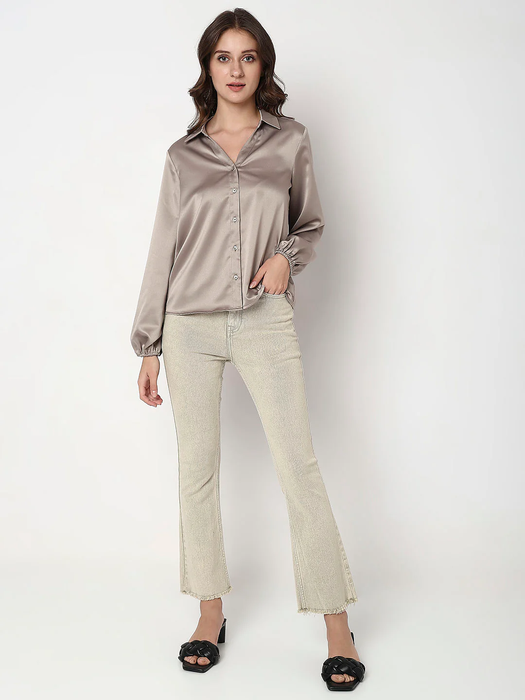 Champagne Satin Shirt - Image 5