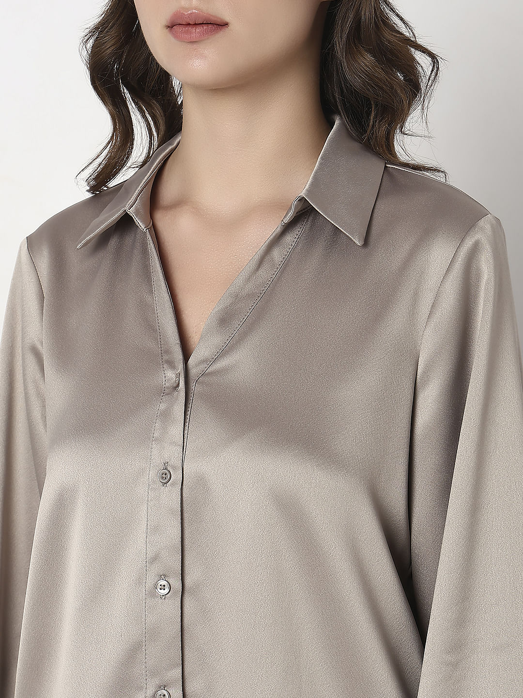 Champagne Satin Shirt - Image 8