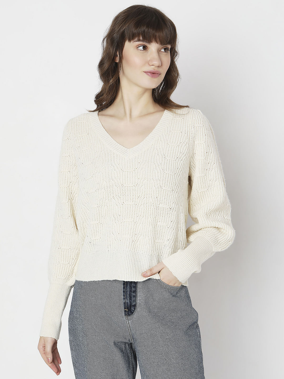 Off-White Pointelle Pullover - Image 2