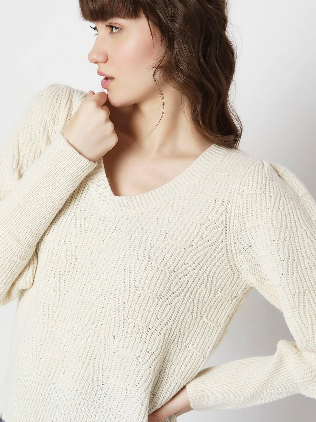 Off-White Pointelle Pullover - Image 6