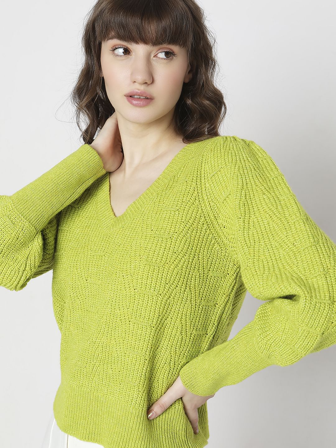 Green Pointelle Pullover - Image 6