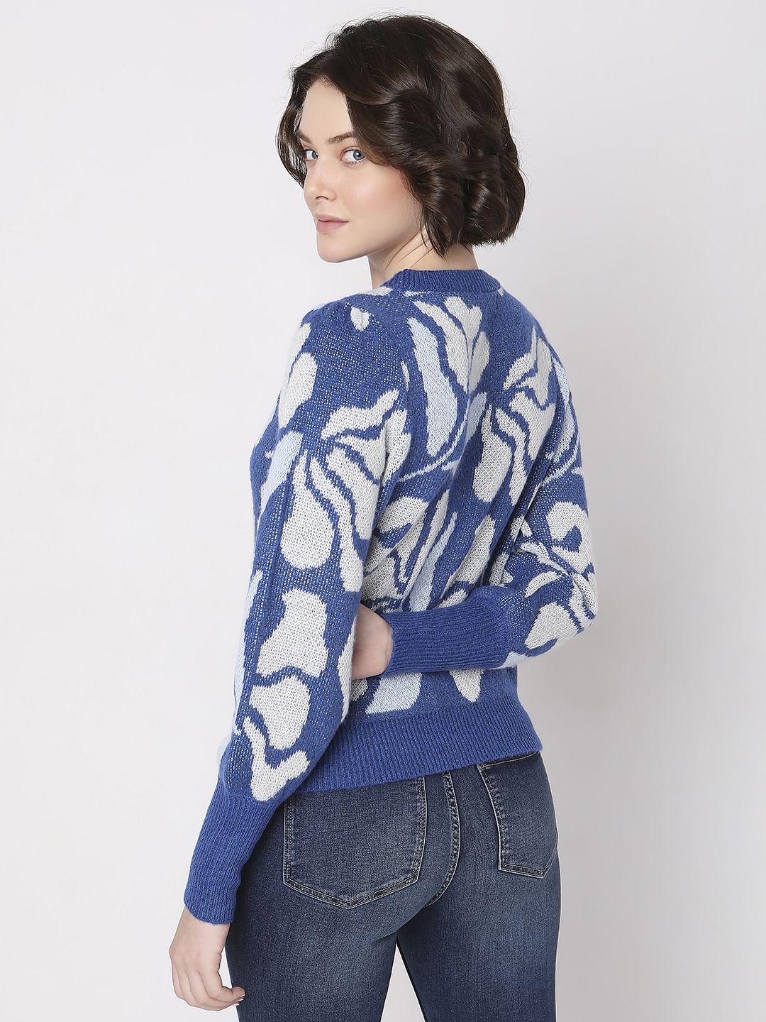 Blue Printed Pullover - Image 4