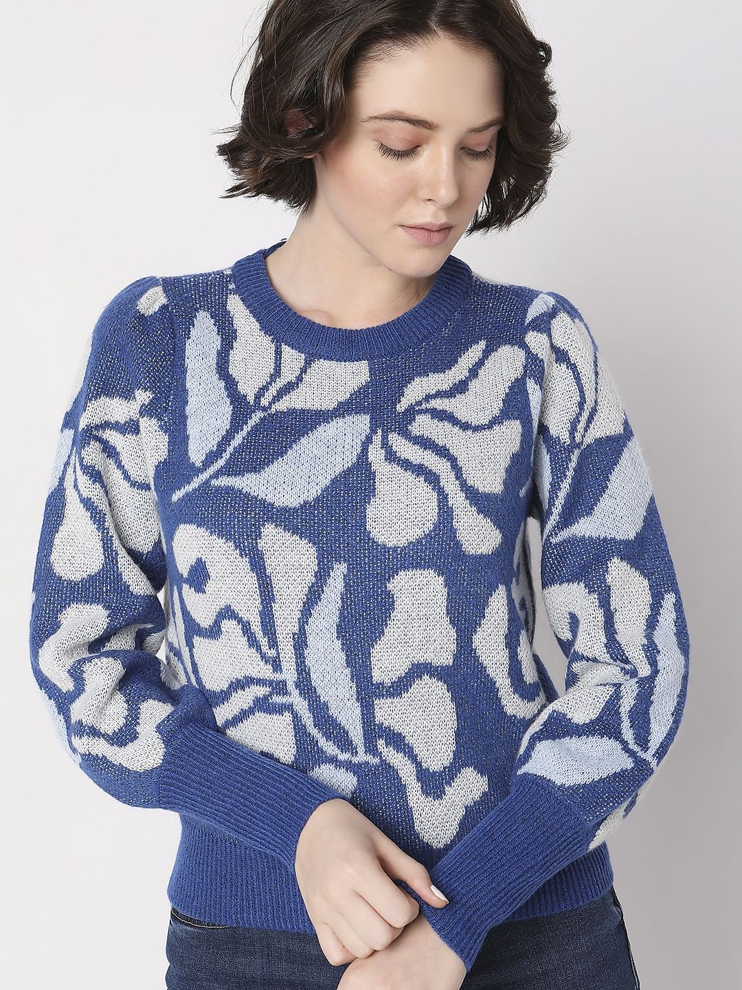Blue Printed Pullover - Image 6