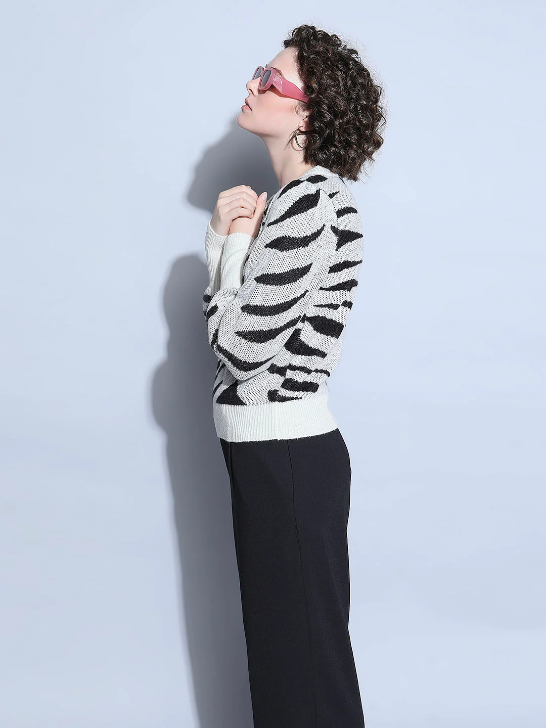 Black Printed Pullover