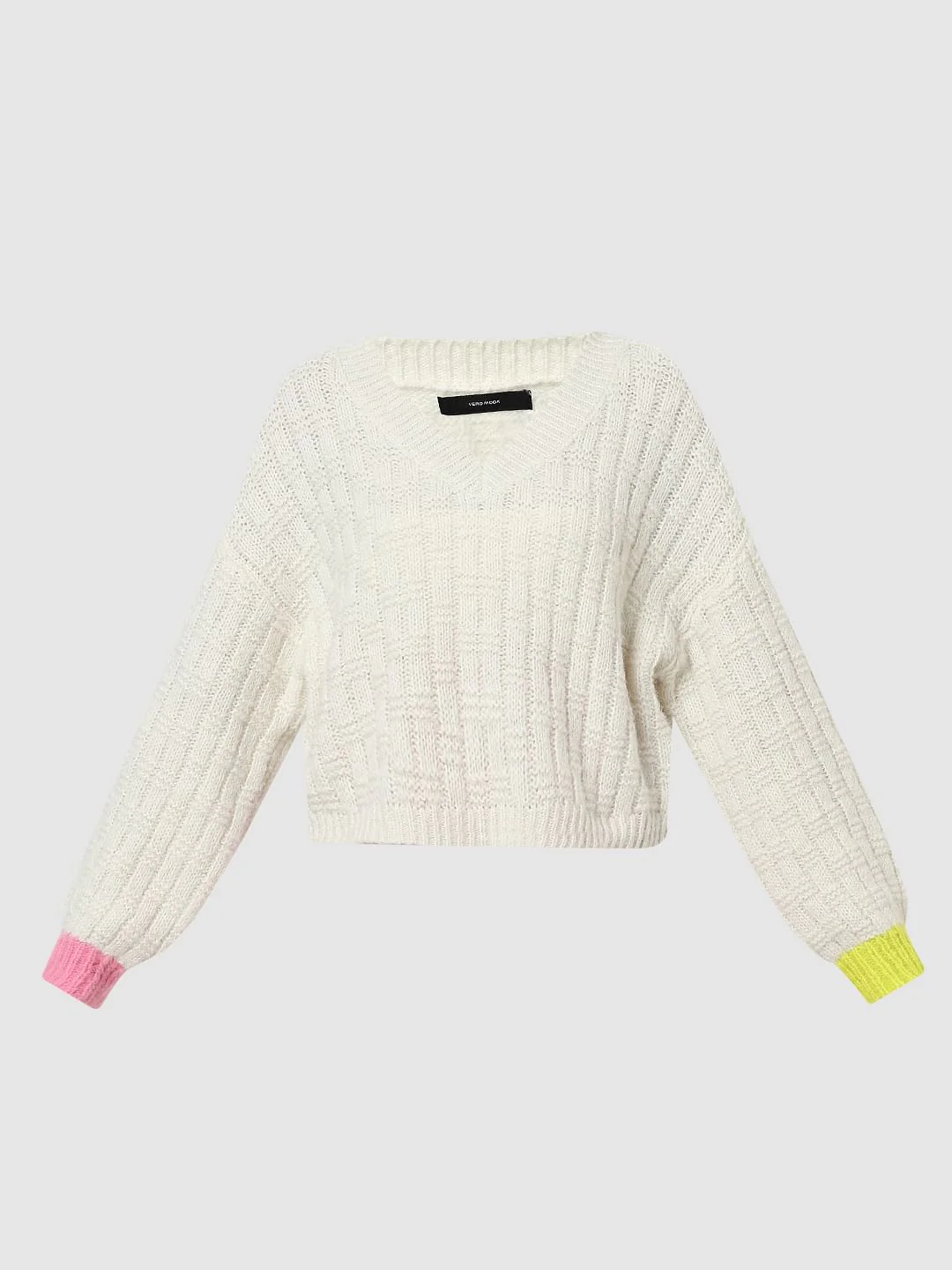 Off-White Ribbed Textured Pullover - Image 7