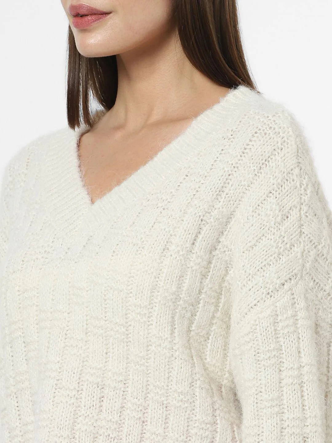 Off-White Ribbed Textured Pullover - Image 8