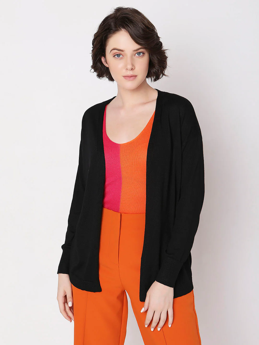 Black Open Cardigan - Image 2
