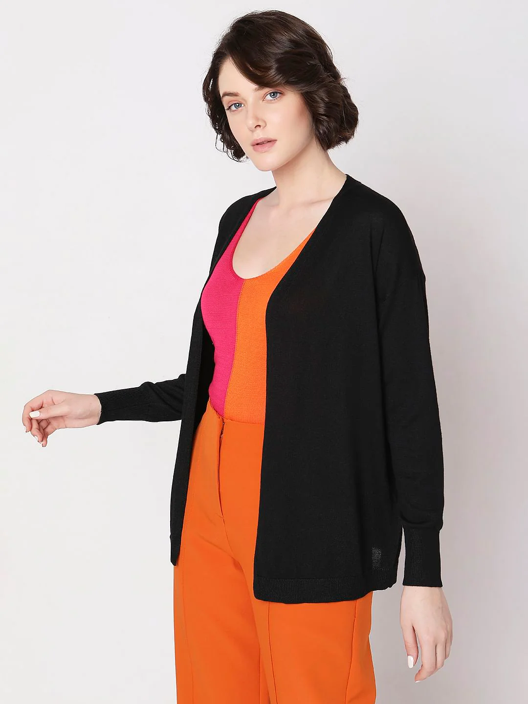 Black Open Cardigan - Image 3