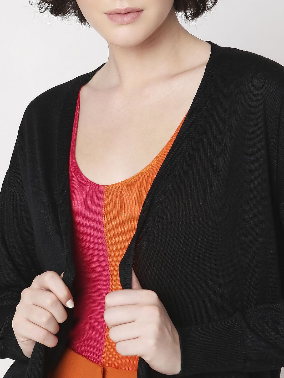 Black Open Cardigan - Image 5