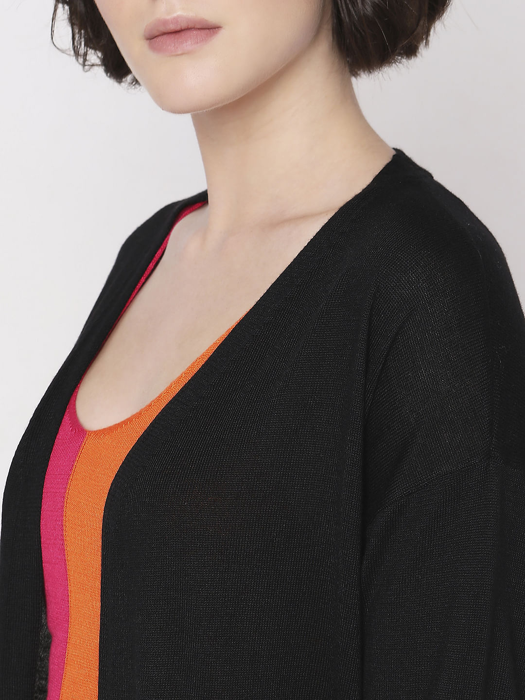 Black Open Cardigan - Image 8