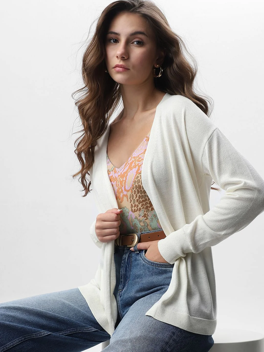 Off-White Front Open Cardigan