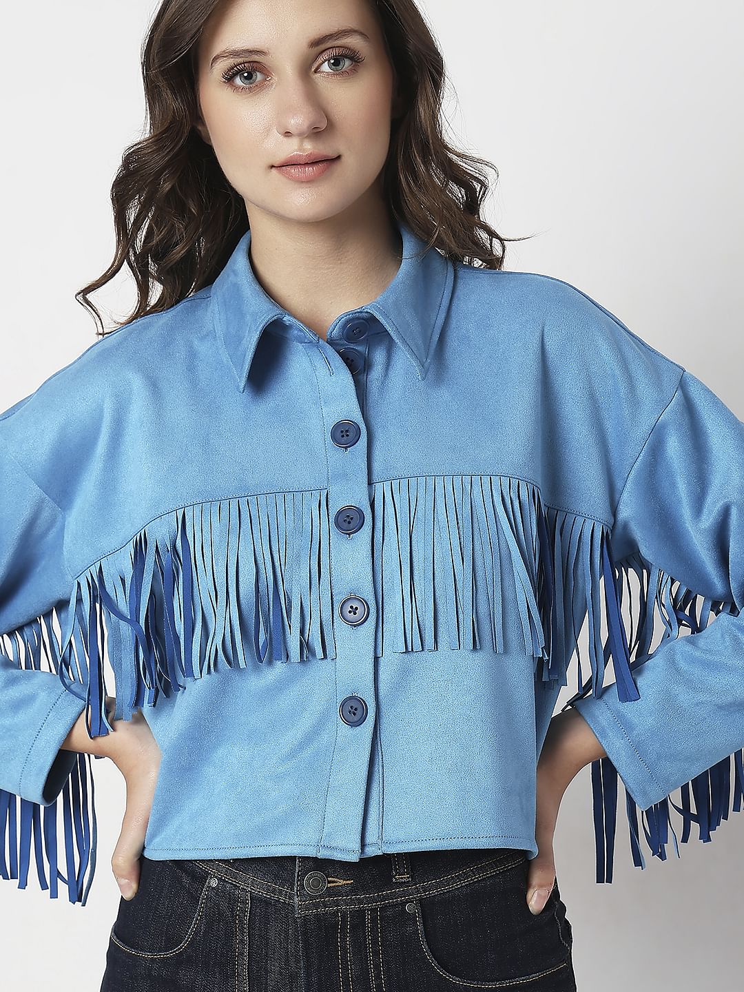 Blue Fringe Detail C-Ord Set Jacket - Image 6