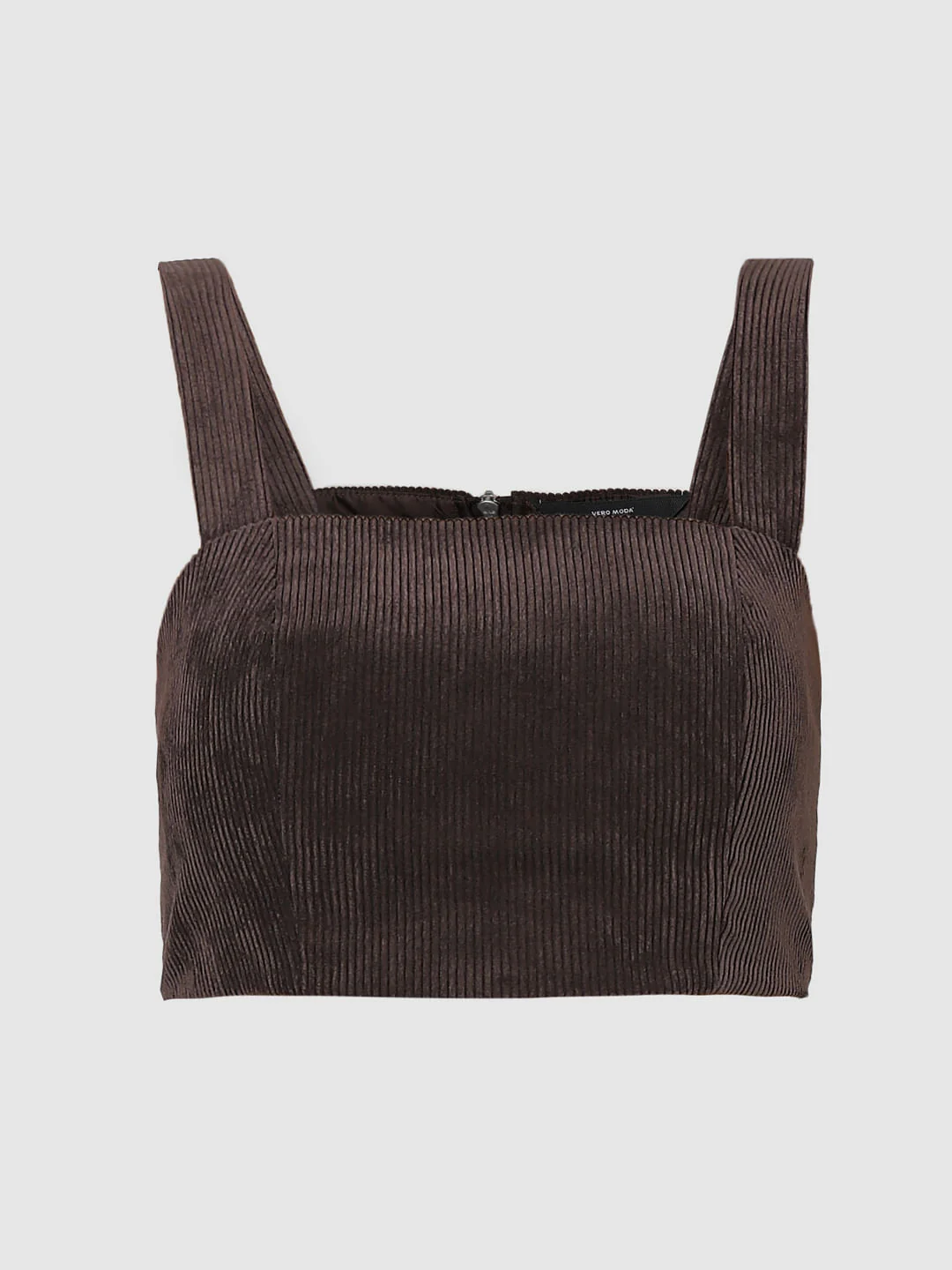 Dark Brown Corduroy Crop Top - Image 8