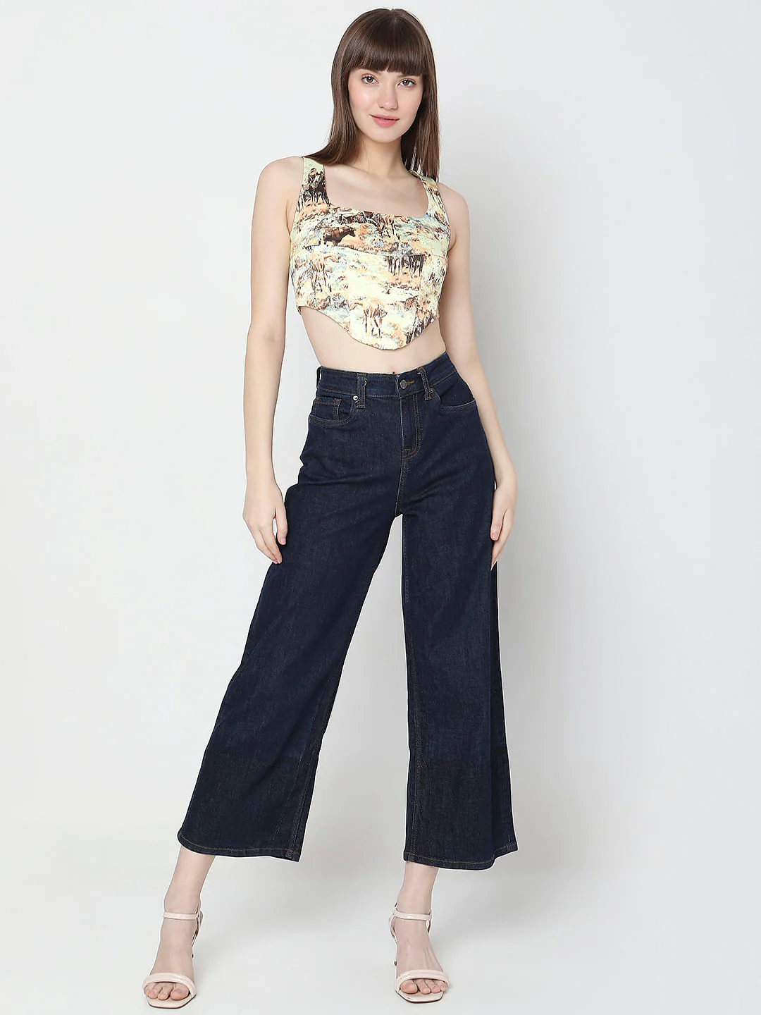 Yellow Printed Corset Co-Ord Set Top - Image 5