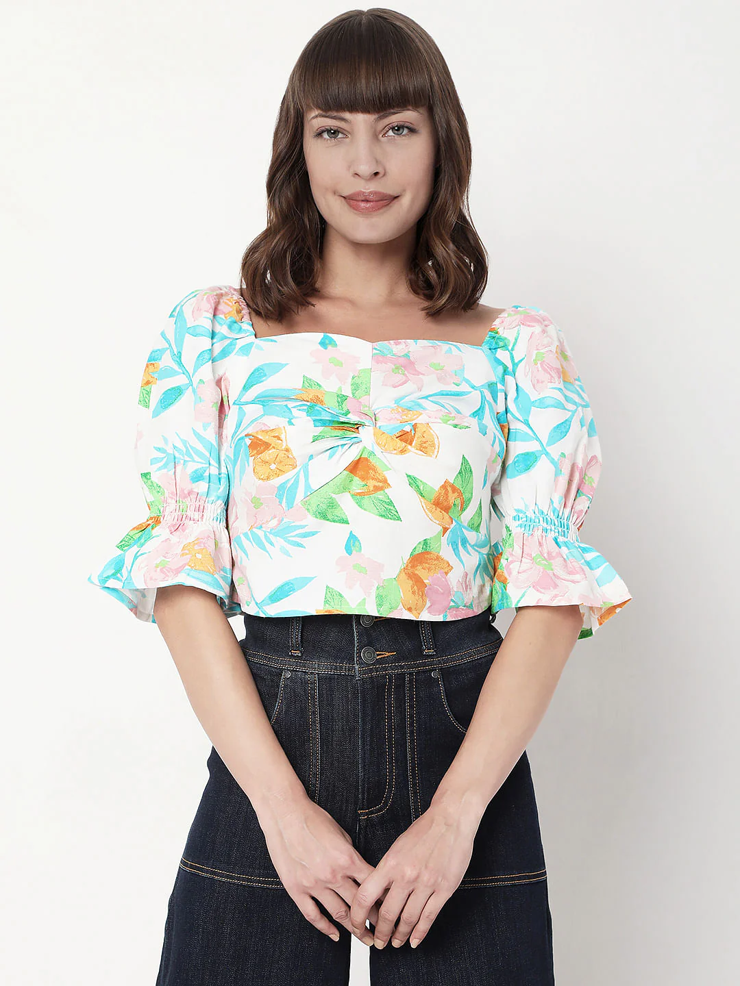 White Floral Top - Image 2