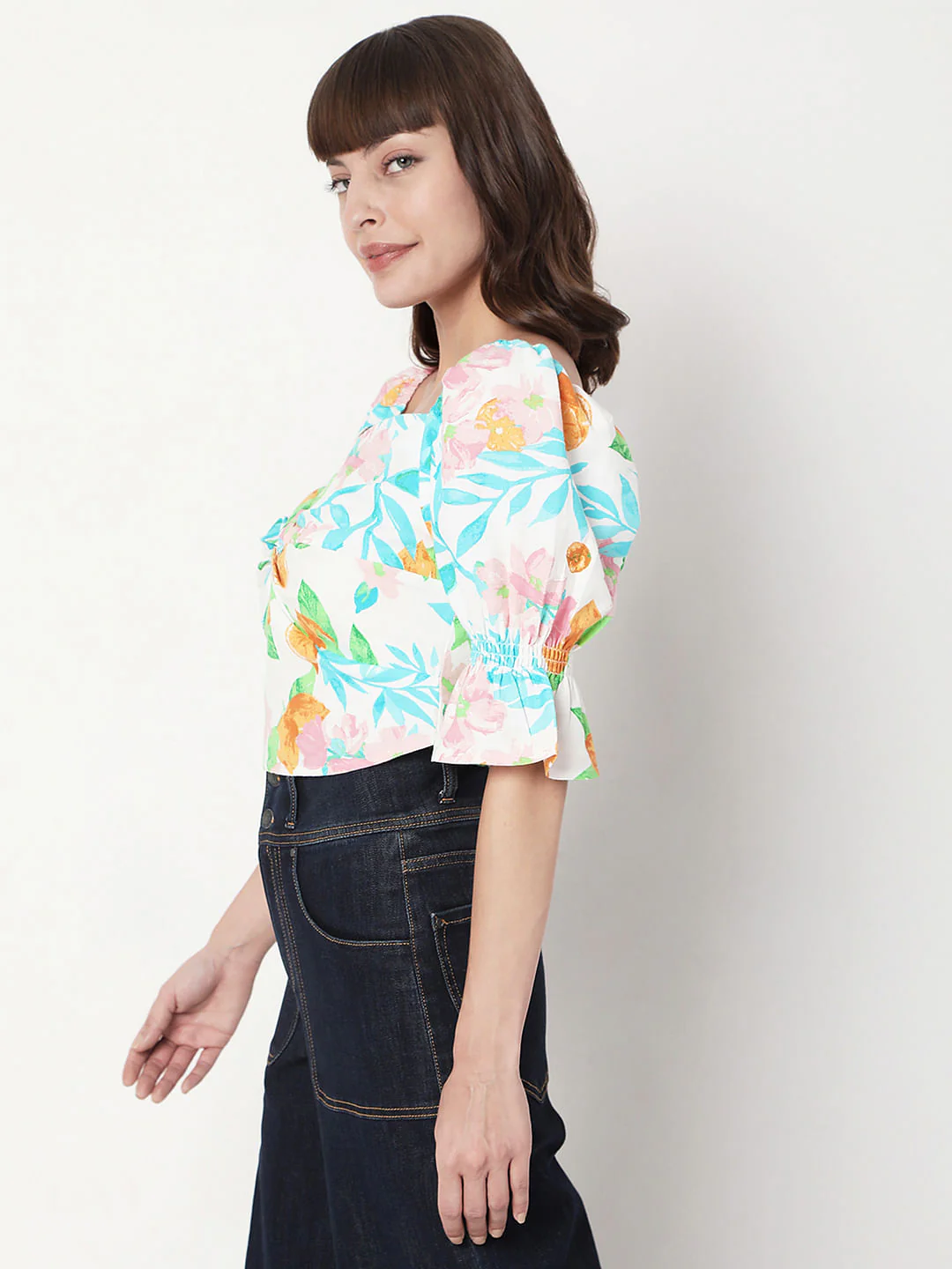 White Floral Top - Image 3