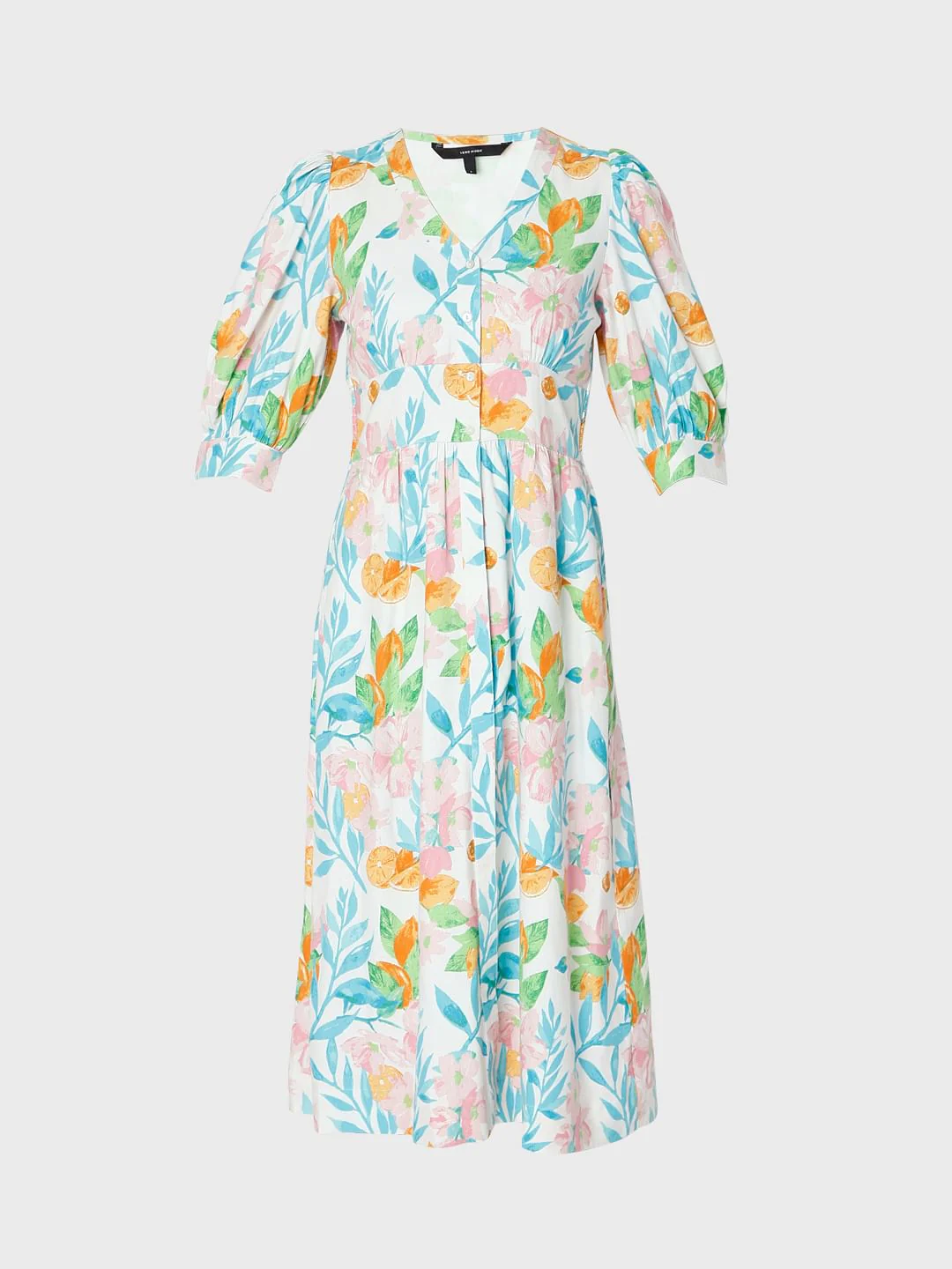 White Floral Midi Dress - Image 6