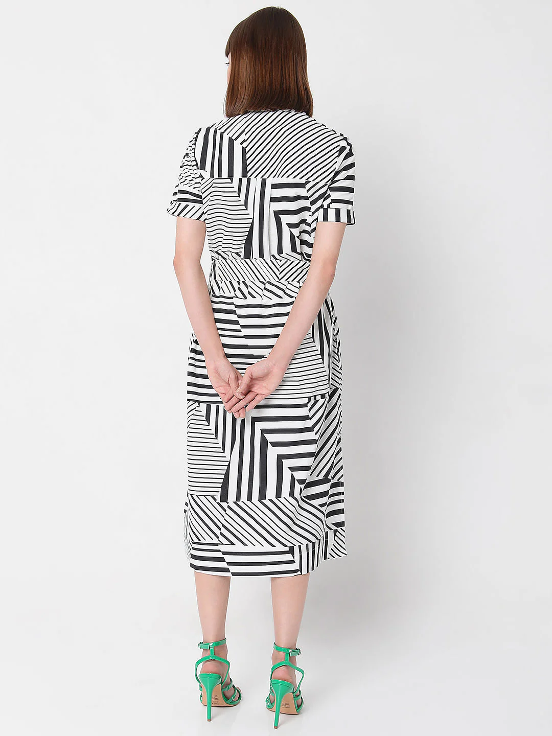 White Horizontal Stripe Dress - Image 4