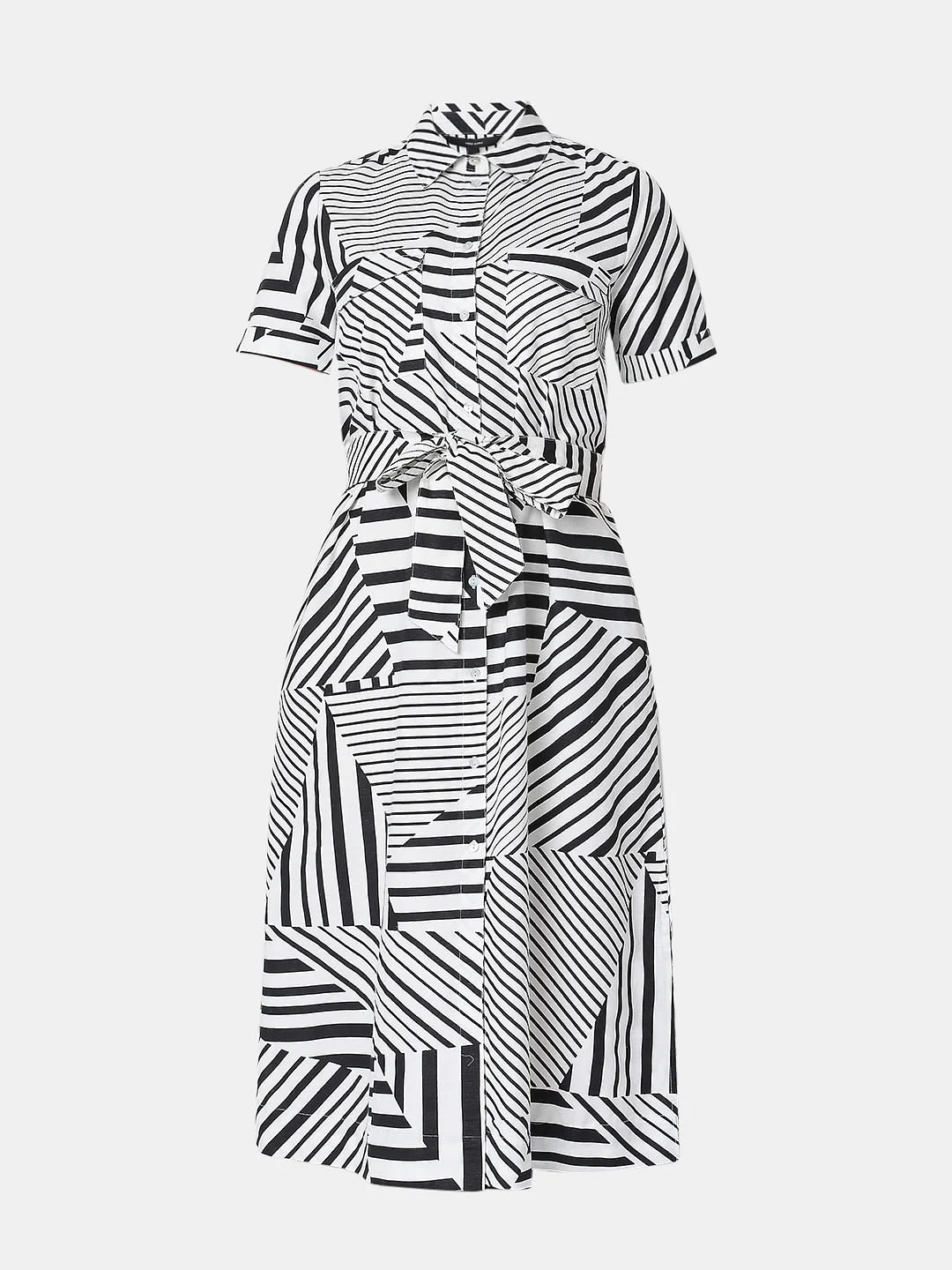 White Horizontal Stripe Dress - Image 6