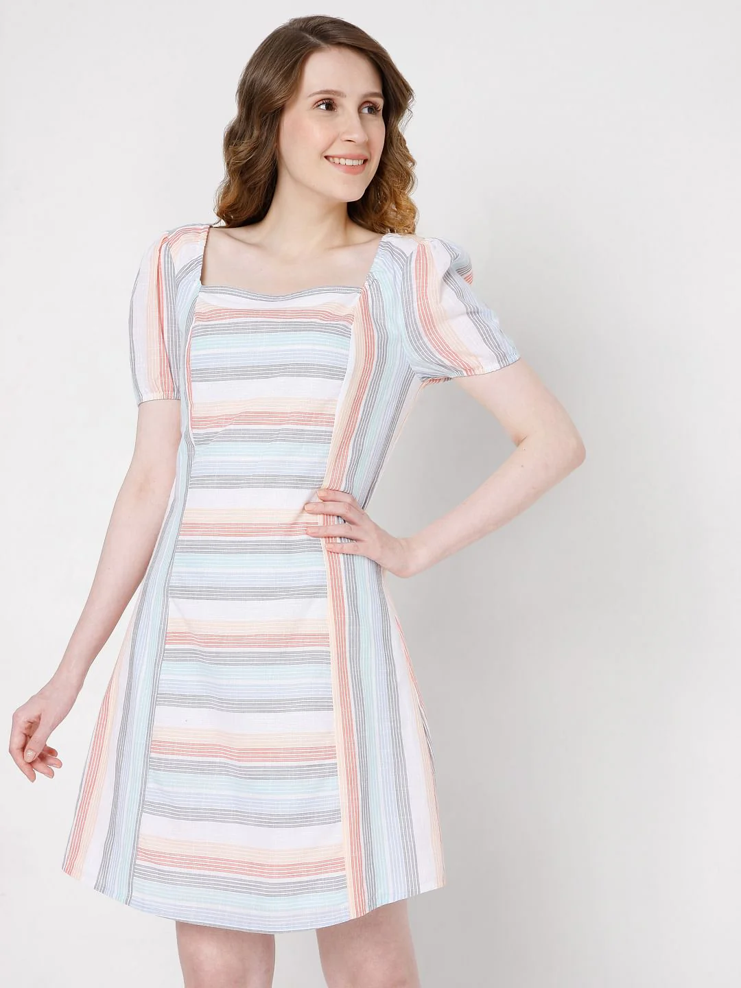 Multi-Coloured Yarn Dyed Dress - Image 2
