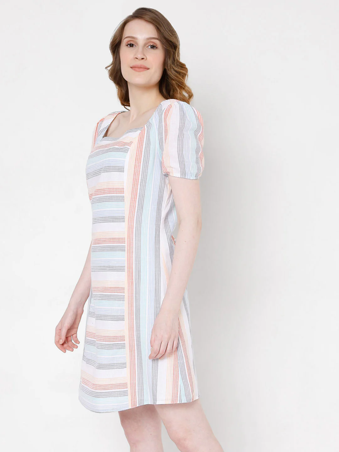 Multi-Coloured Yarn Dyed Dress - Image 3