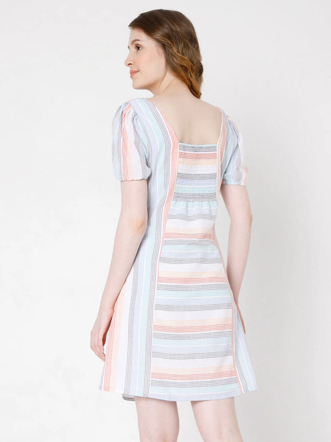 Multi-Coloured Yarn Dyed Dress - Image 4