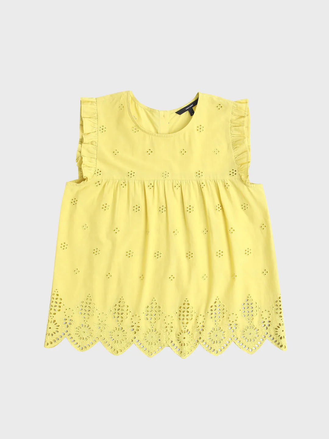 Yellow Schiffli Embroidered Top - Image 7