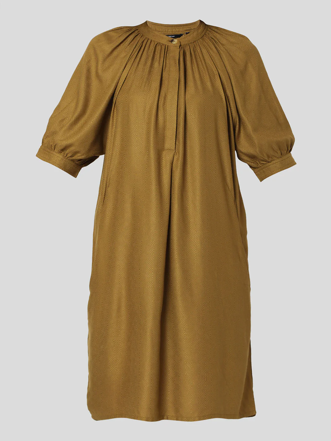 Ochre Puff Sleeves Shift Dress - Image 7