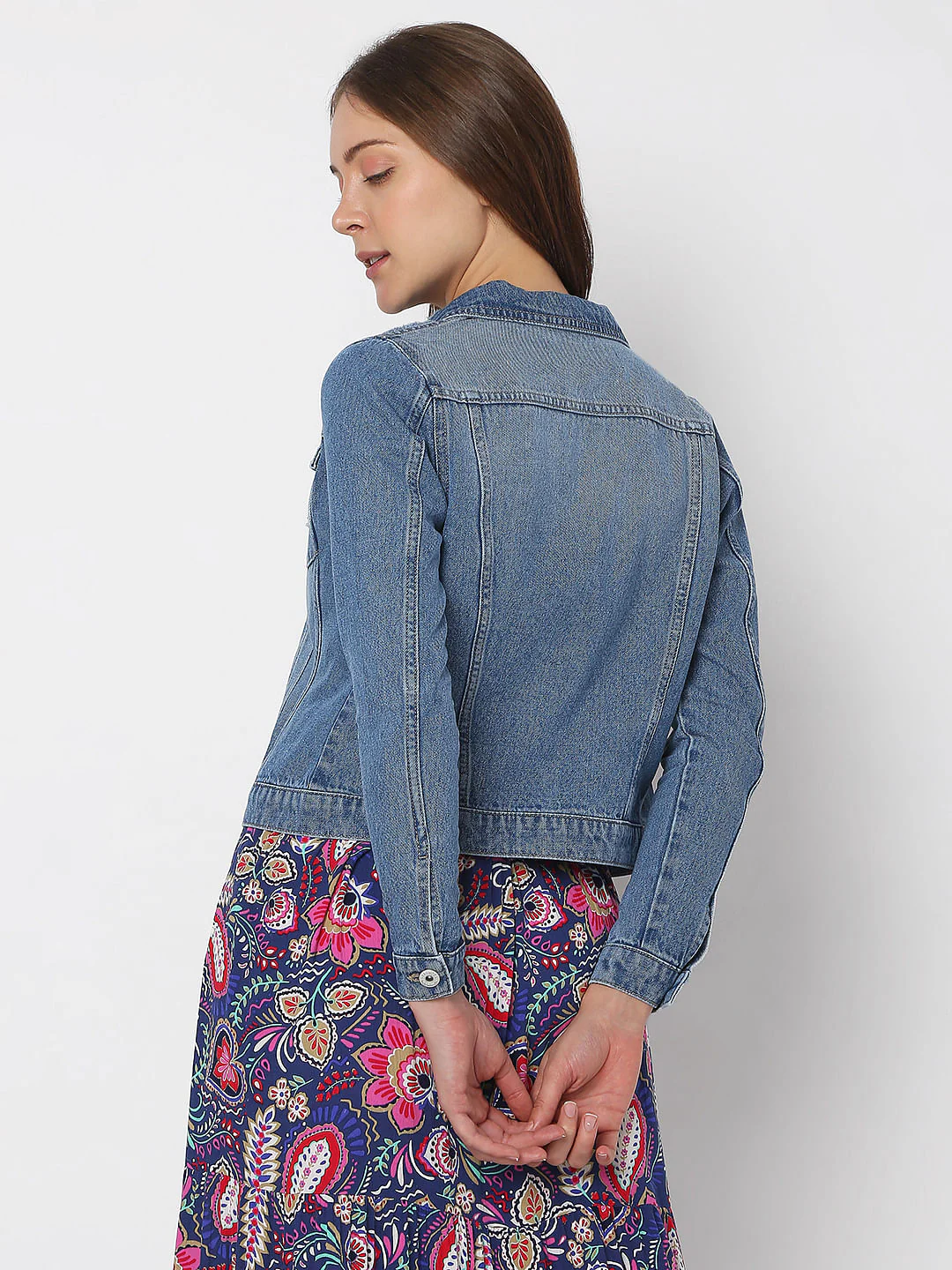 Blue Distressed Denim Jacket - Image 4