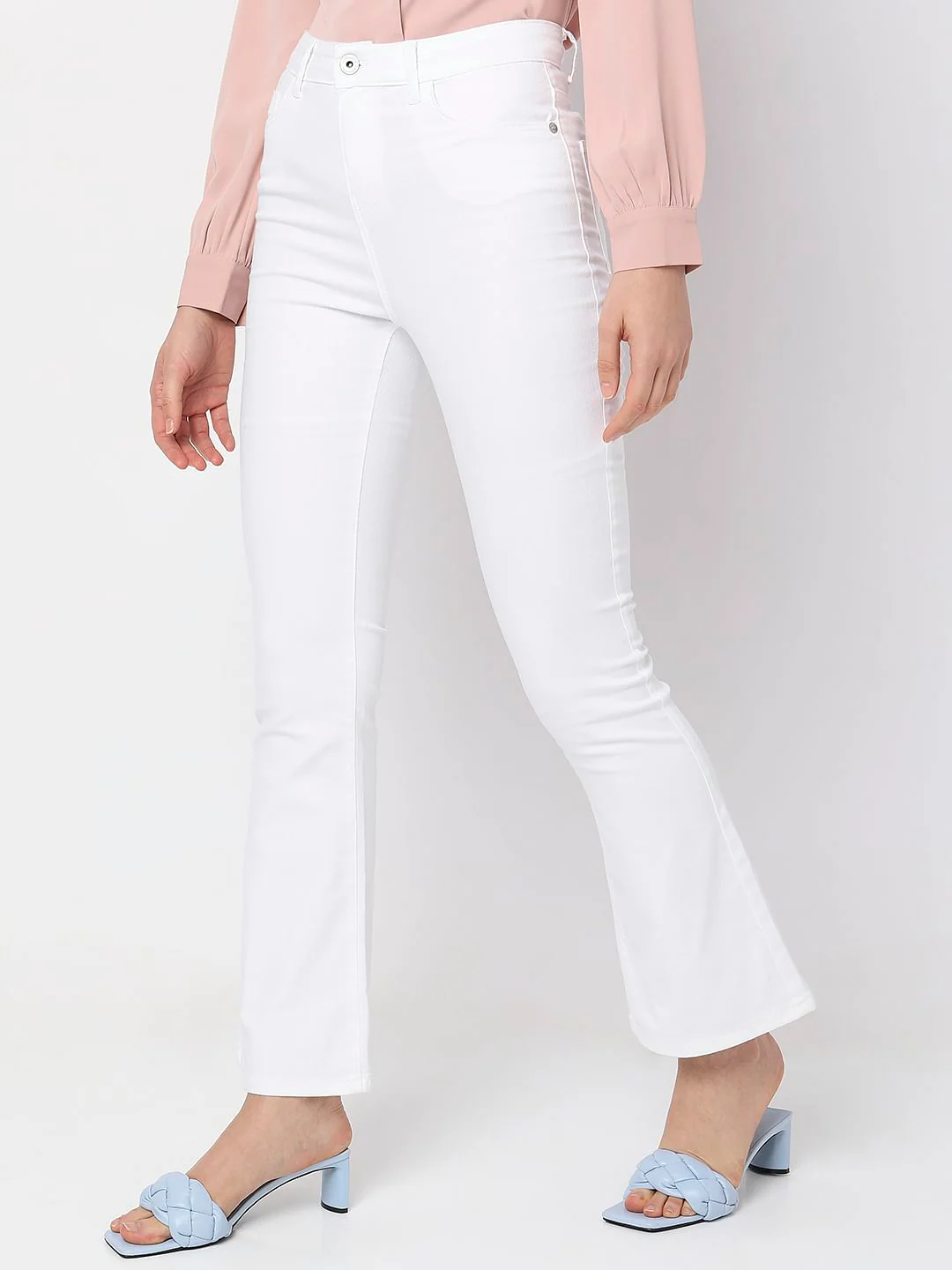 White High Rise Petra Bootcut Jeans - Image 3