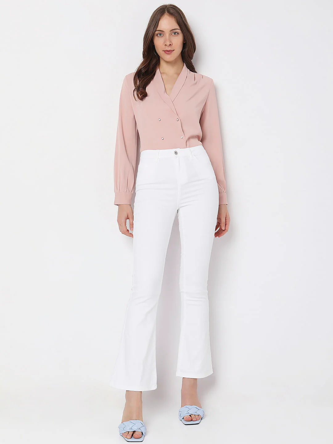 White High Rise Petra Bootcut Jeans - Image 6