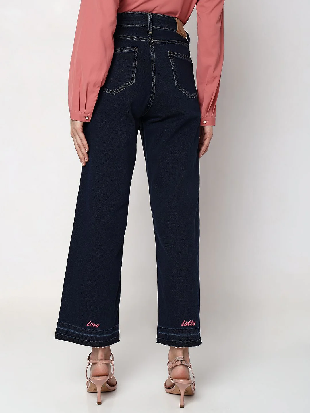 Dark Blue High Rise Jade Straight Fit Jeans - Image 4