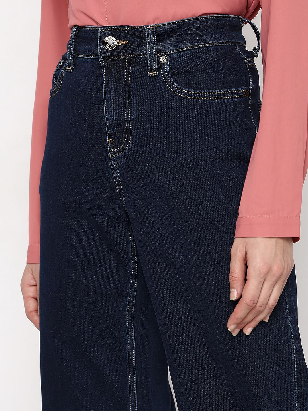 Dark Blue High Rise Jade Straight Fit Jeans - Image 6