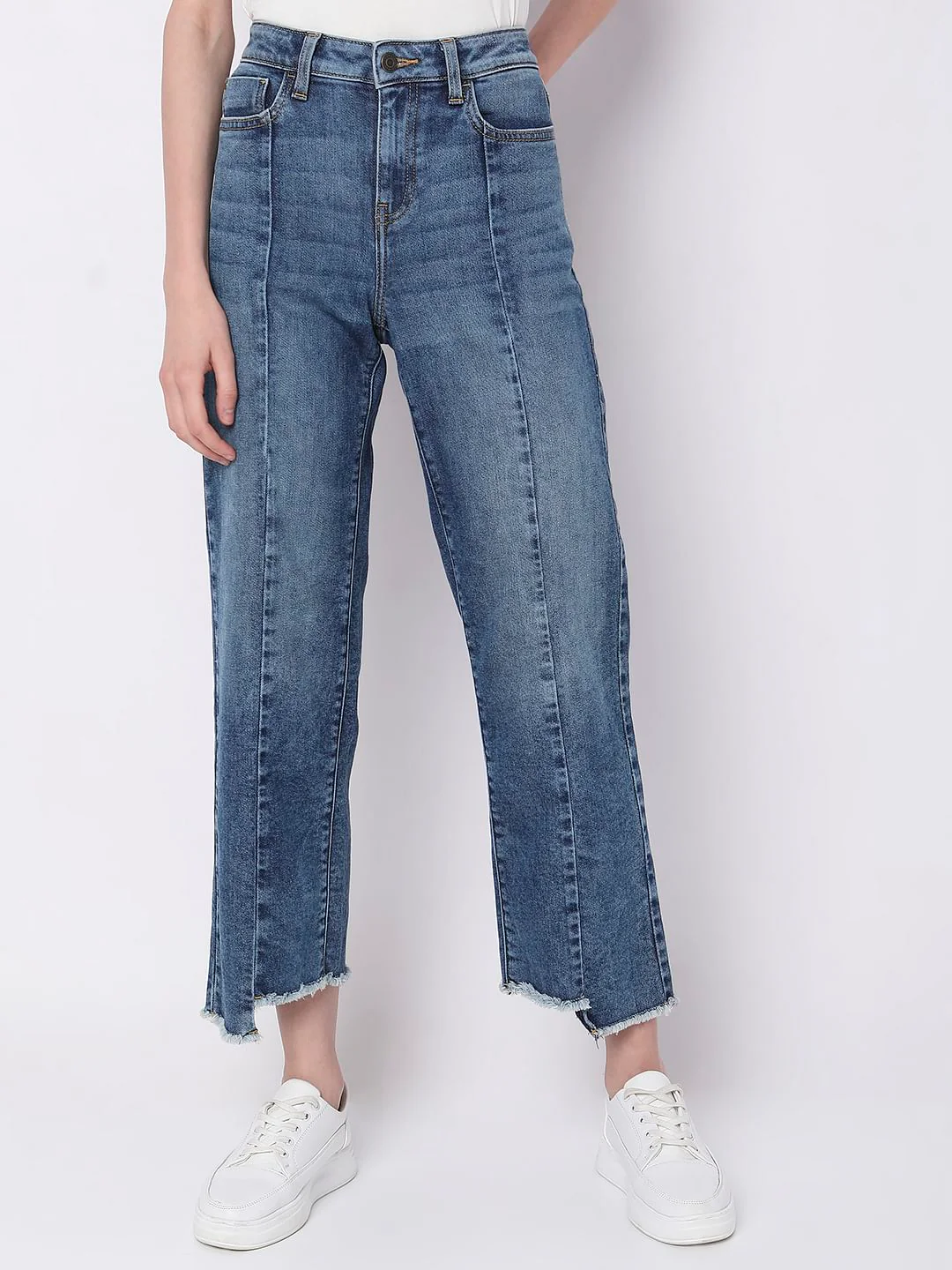 Blue High Rise Jade Straight Fit Jeans - Image 2